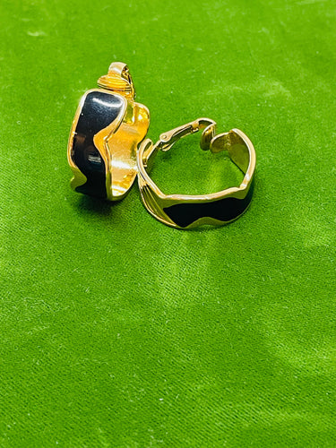 Gold and Black Cuff and Hoops Set Devil's Details